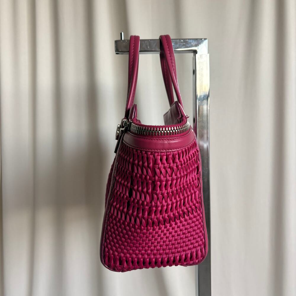Salvatore Ferragamo Verve Pink Woven Satin Tote - Picture 8 of 16